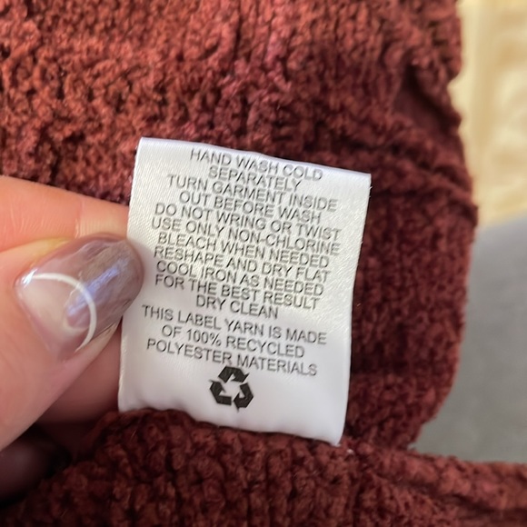 Cardigan open knit sweater , red/brown Medium - Picture 3 of 3